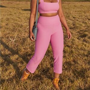 Beyond Yoga Space Dyed Retro Cropped Pants Pink Heather Medium High Rise NWT